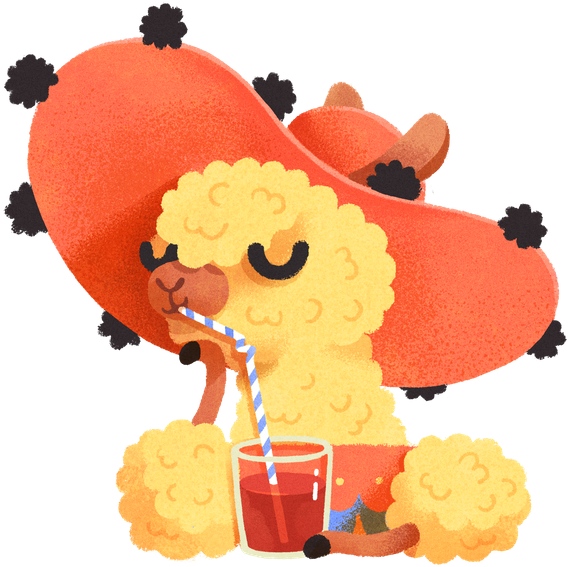 Illustration Of An Alpaca Relaxing In The Sun With - Alpaca - Free Transparent PNG Clipart Images Download. - Sun Transparent PNG Free Download