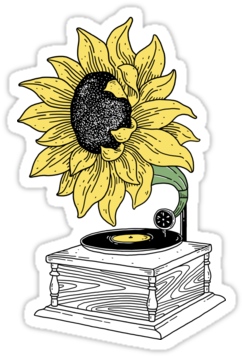 Singing In The Sun By Prawidana Tumblr Clipart, Tumblr - Sunflower Sticker Tumblr Png Transparent PNG - 375x360 - Free Download on - Sun Transparent PNG Free Download