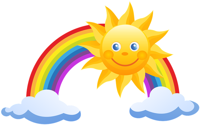 Clipart Black And White A Baby Cloud Or Angel Rainbow - Rainbow With Sun Png - Free Transparent PNG Clipart Images Download. - Sun Transparent PNG Free Download