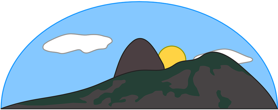 Mountain Sun Sky Clip Art - Mountain And Sea Clipart - Free Transparent PNG Clipart Images Download. - Sun Transparent PNG Free Download