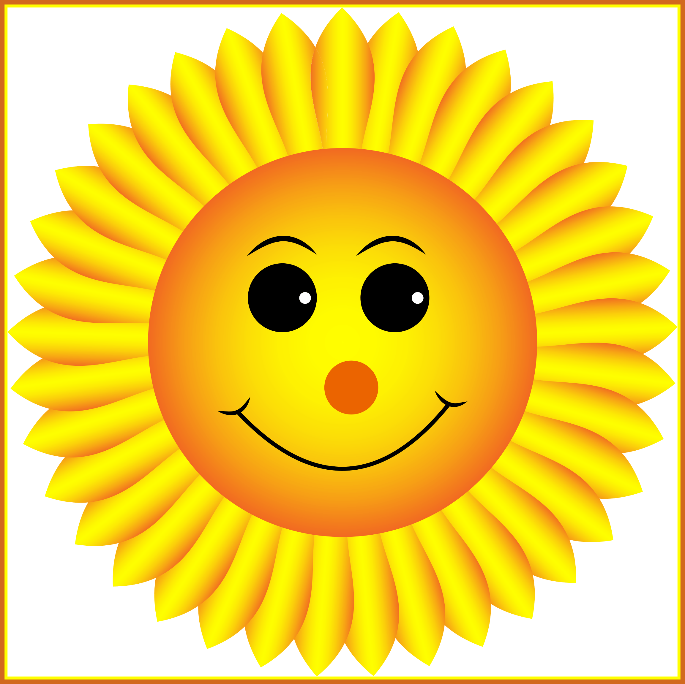 Sun Flower Sunflower Clipart Png Incredible Sunflower - Sunflower With Smiley Face - Free Transparent PNG Clipart Images Download. - Sun Transparent PNG Free Download