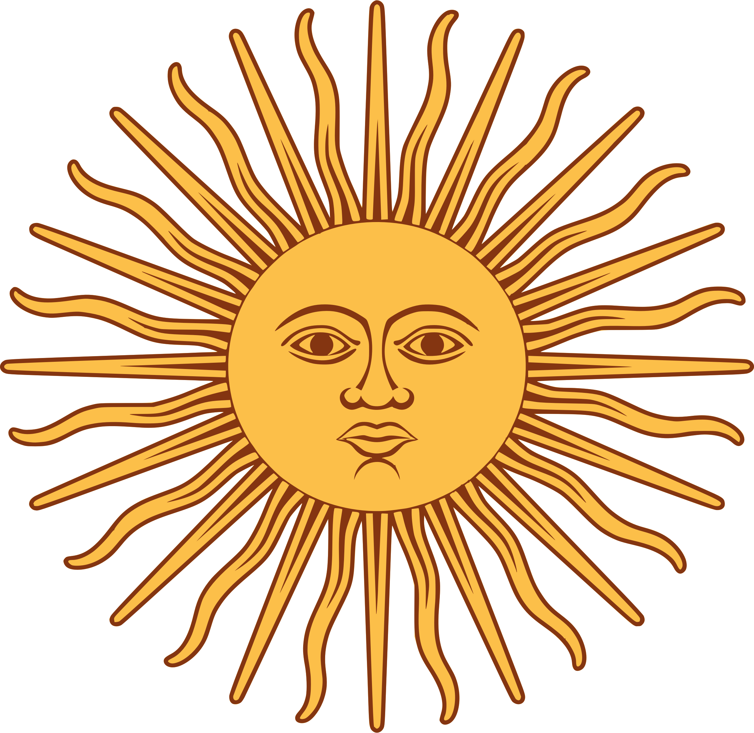 Illustration Of The Sun - Sun From Argentina Flag - Free Transparent PNG Clipart Images Download. - Sun Transparent PNG Free Download