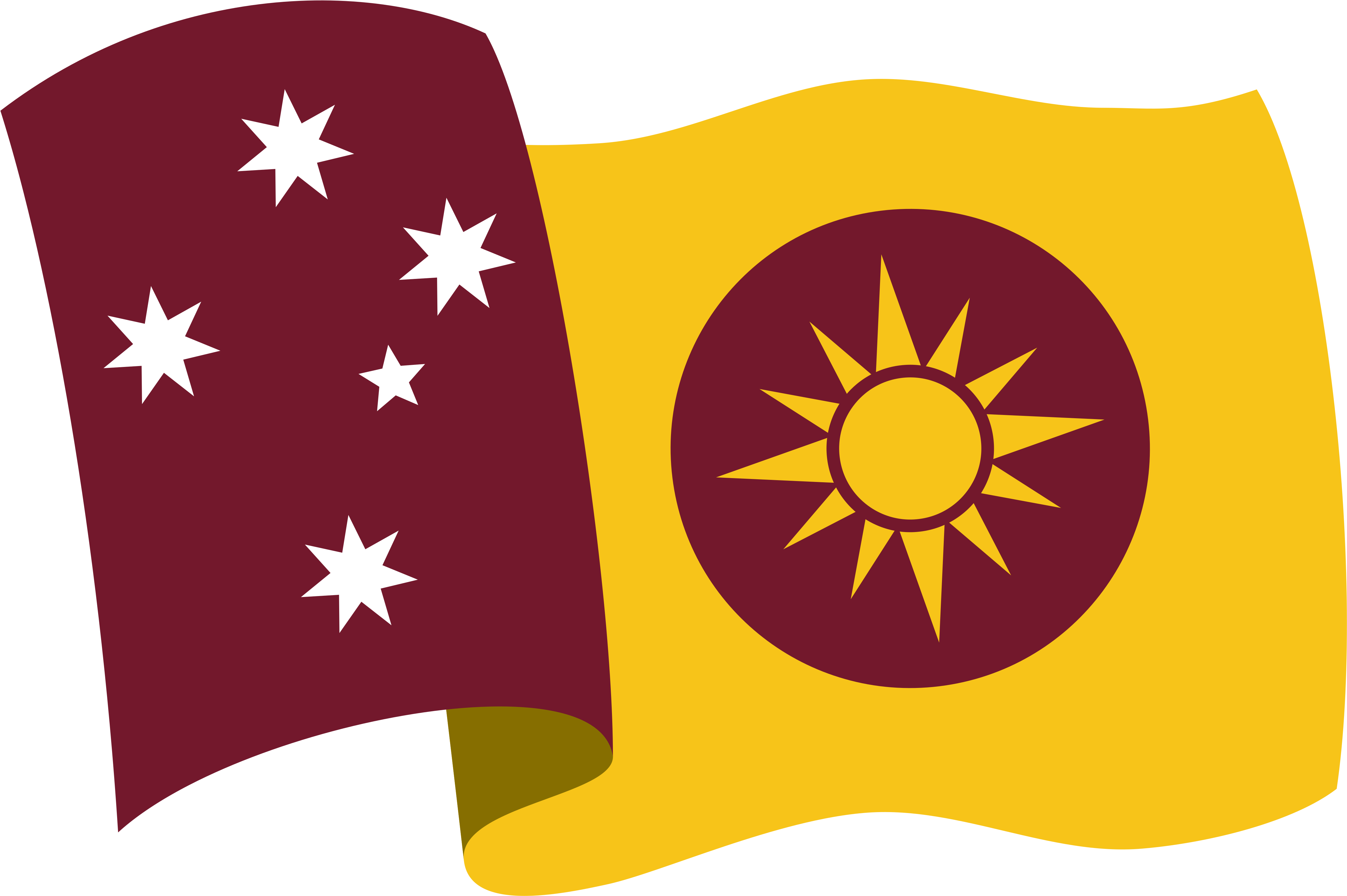 Colours Of Maroon And Gold, While The Sun Is An Informal - Australia - Free Transparent PNG Clipart Images Download. - Sun Transparent PNG Free Download