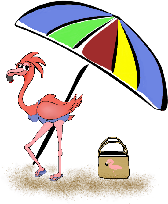 This Flamingo Likes To Have Fun In The Sun Too - Cartoon - Free Transparent PNG Clipart Images Download. - Sun Transparent PNG Free Download