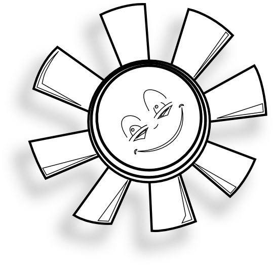 Happy Sun Gm Black White Line Art 555px - Sun Black And White Clipcart - Free Transparent PNG Clipart Images Download. - Sun Transparent PNG Free Download