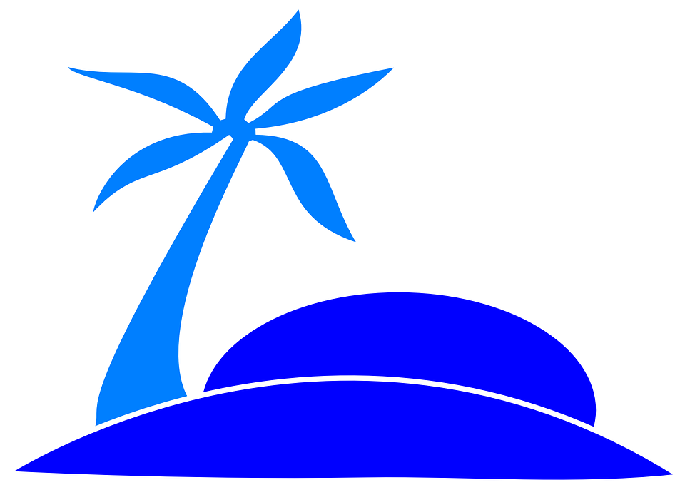 Palm Tree Fronds Island Sun Tropical Beach Travel - Palmeras Y Playa Vector - Free Transparent PNG Clipart Images Download. - Sun Transparent PNG Free Download