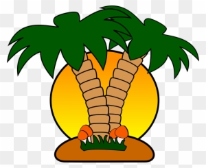 Island Mushroom Palm Palm Tree Summer Sun Sunset - Dibujo De Isla Animada - Free Transparent PNG Clipart Images Download. - Sun Transparent PNG Free Download