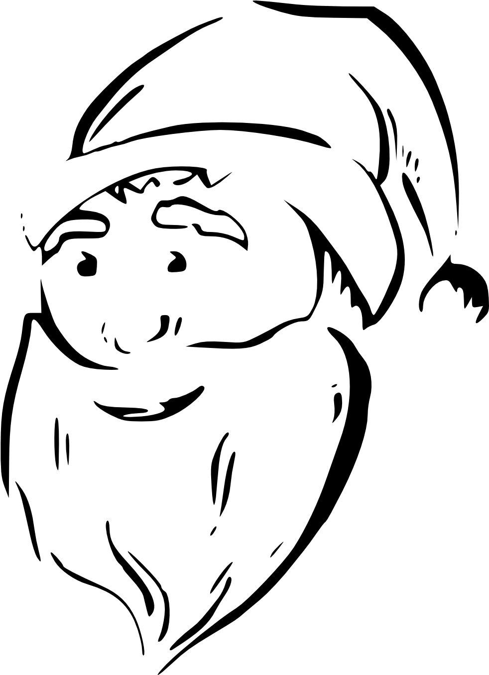 Zeimusu Santa Face Black White Line Art Tattoo Tatoo - Christmas Thatoo Santa Png - Free Transparent PNG Clipart Images Download. - Tattoo Transparent PNG Free Download