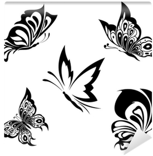 Black White Butterflies Of A Tattoo Wall Mural • Pixers® - Tattoo Butterfly Tribal - Free Transparent PNG Clipart Images Download. - Tattoo Transparent PNG Free Download