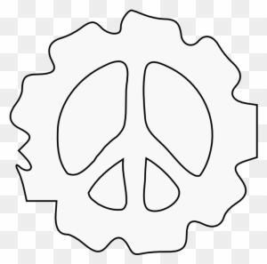 Peace Symbol Peace Sign Flower 86 Black White Line - Peace Symbols - Free Transparent PNG Clipart Images Download. - Tattoo Transparent PNG Free Download