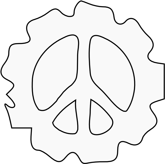Peace Symbol Peace Sign Flower 86 Black White Line - Peace Symbols - Free Transparent PNG Clipart Images Download. - Tattoo Transparent PNG Free Download