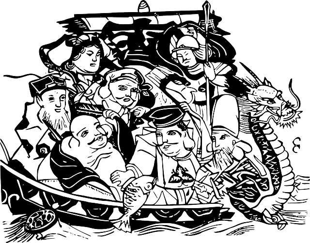 Boat People, Vikings, Japan, Shinto, Boat - 7 Lucky Gods Tattoo - Free Transparent PNG Clipart Images Download. - Tattoo Transparent PNG Free Download