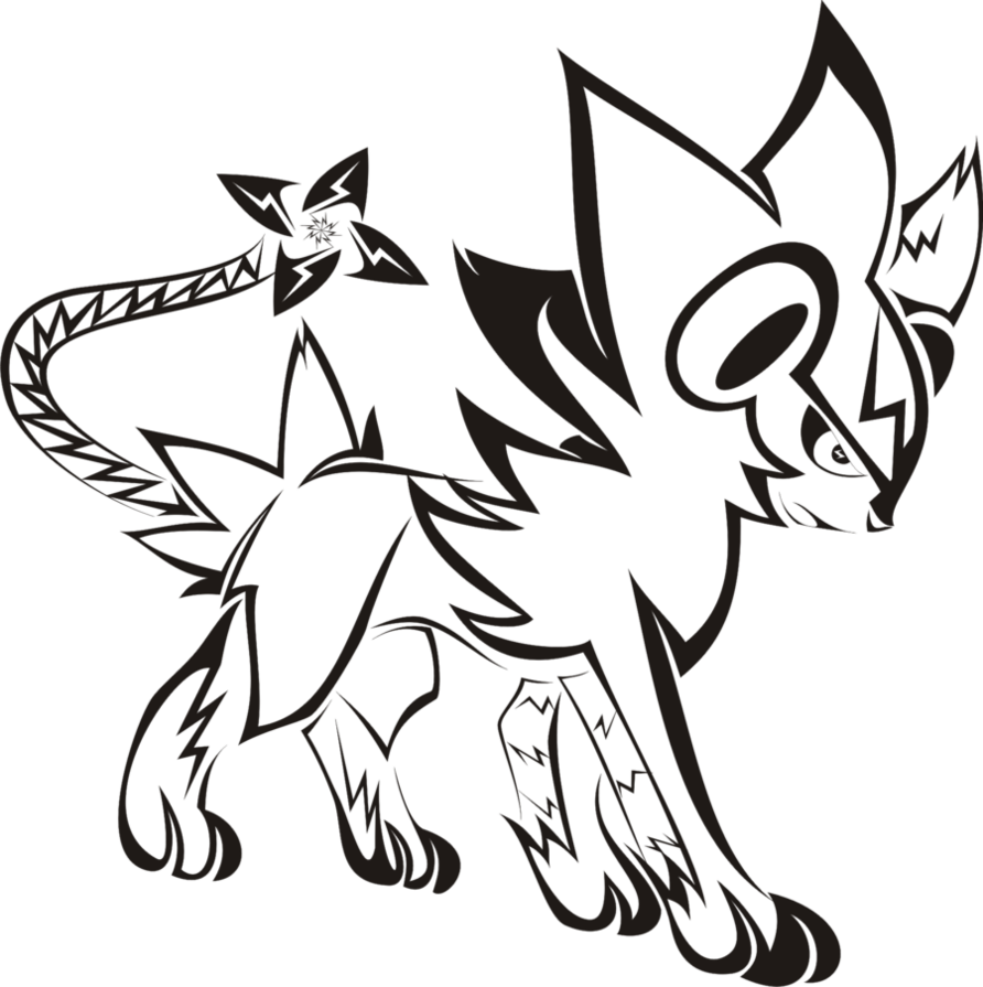 Tribal Luxray Tattoo By Newtoniannocturn - Tribal Luxray - Free Transparent PNG Clipart Images Download. - Tattoo Transparent PNG Free Download