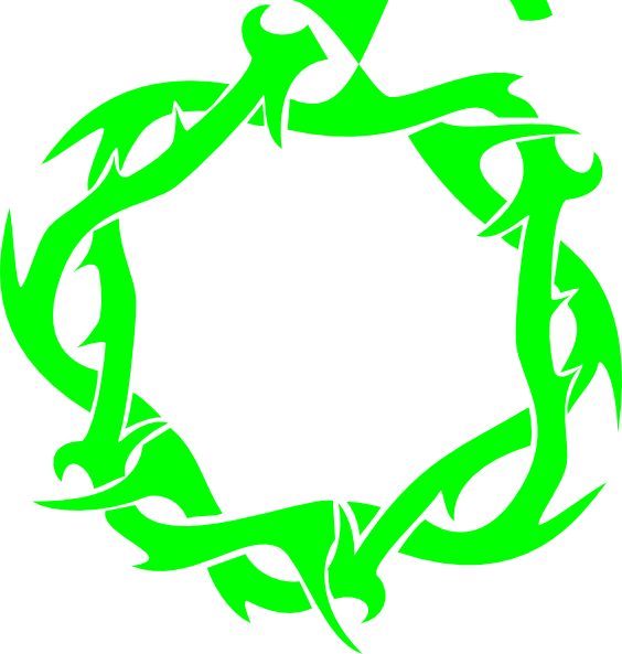 Green Thorn Clip Art At Clker - Crown Of Thorns Tattoo - Free Transparent PNG Clipart Images Download. - Tattoo Transparent PNG Free Download