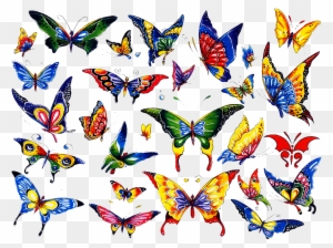 Butterfly Tattoos - 280 Temporary Tattoos Butterflies Style 28 - Free Transparent PNG Clipart Images Download. - Tattoo Transparent PNG Free Download