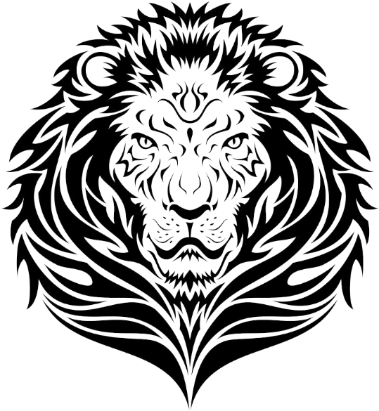Lion Tattoo Clipart Outline - Lion Face Black And White Png Transparent PNG - 552x600 - Free Download on - Tattoo Transparent PNG Free Download