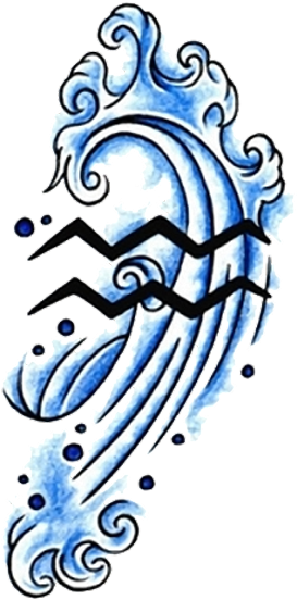 30 Best Aquarius Tattoos - Tatuagem Signo De Aquario - Free Transparent PNG Clipart Images Download. - Tattoo Transparent PNG Free Download