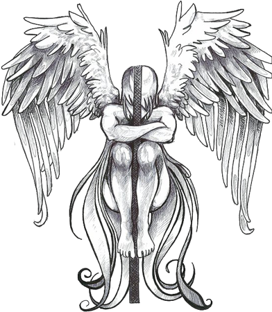 Wings Tattoos Clipart Transparent Background - Angel Tattoo Png Transparent PNG - 400x454 - Free Download on - Tattoo Transparent PNG Free Download