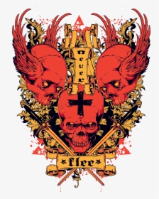 Body Prints Art Skull Flash Abziehtattoo Red Clipart - Temporary Tattoo, HD Png Download - Tattoo Transparent PNG Free Download