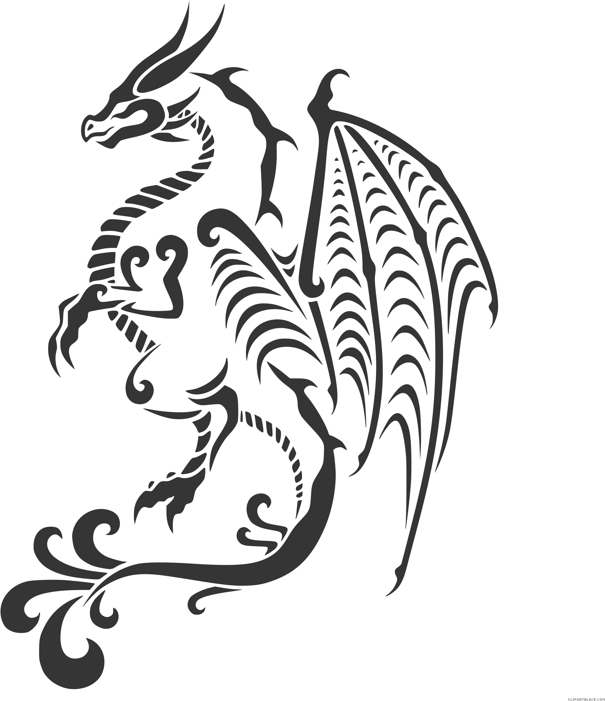 Dragon Tattoo Animal Free Black White Clipart Images - Clipart Tattoo - Free Transparent PNG Clipart Images Download. - Tattoo Transparent PNG Free Download