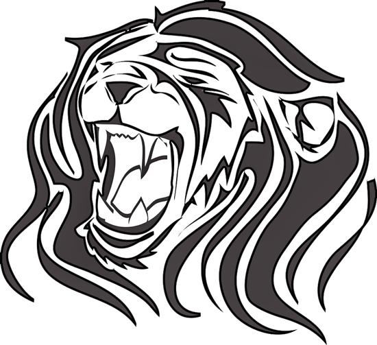 Tribal Running Lion Tattoo Design - Growling Lion Vector Png - Free Transparent PNG Clipart Images Download. - Tattoo Transparent PNG Free Download