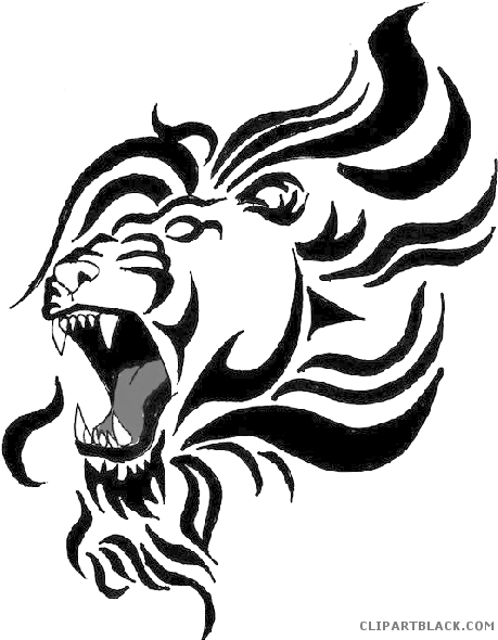 Lion Tattoo Animal Free Black White Clipart Images - Lion Tribal Tattoo Png - Free Transparent PNG Clipart Images Download. - Tattoo Transparent PNG Free Download