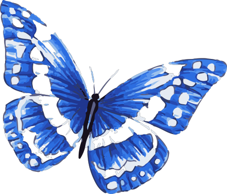 Blue Morpho Butterfly Tattoo In Watercolor Art With - Blue And White Butterfly - Free Transparent PNG Clipart Images Download. - Tattoo Transparent PNG Free Download