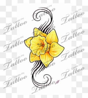 Flower Only W/different Scroll - Fallen Angel Wings Tattoo - Free Transparent PNG Clipart Images Download. - Tattoo Transparent PNG Free Download