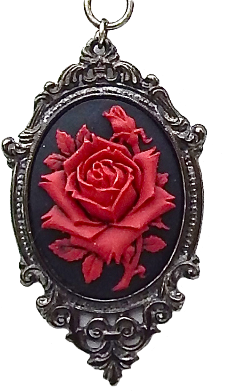 Glamorous Red Rose Tattoo Photo - Olliepop Red Cameo Necklace - Free Transparent PNG Clipart Images Download. - Tattoo Transparent PNG Free Download