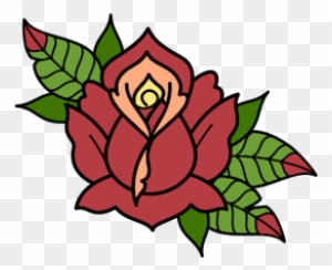 Traditional Tattoo Inspired Rose - Hybrid Tea Rose - Free Transparent PNG Clipart Images Download. - Tattoo Transparent PNG Free Download