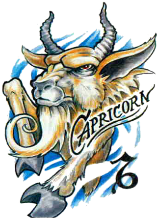 Capricorn Sign With Rose Tattoo Design - New School Tattoo - Free Transparent PNG Clipart Images Download. - Tattoo Transparent PNG Free Download