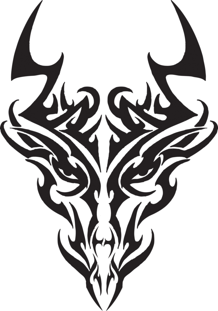Tribal Dragon Head By Liren - Tribal Dragon Head Tattoos Designs - Free Transparent PNG Clipart Images Download. - Tattoo Transparent PNG Free Download