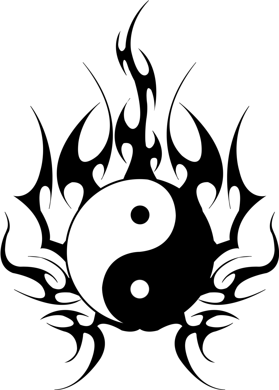 Yin Yang Tribal Design By Studiumdesign On Clipart - Tattoo Drawing Yin Yang - Free Transparent PNG Clipart Images Download. - Tattoo Transparent PNG Free Download