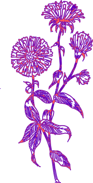 Purple Flowers Clip Art Border For Kids - Aster Flower Tattoo - Free Transparent PNG Clipart Images Download. - Tattoo Transparent PNG Free Download
