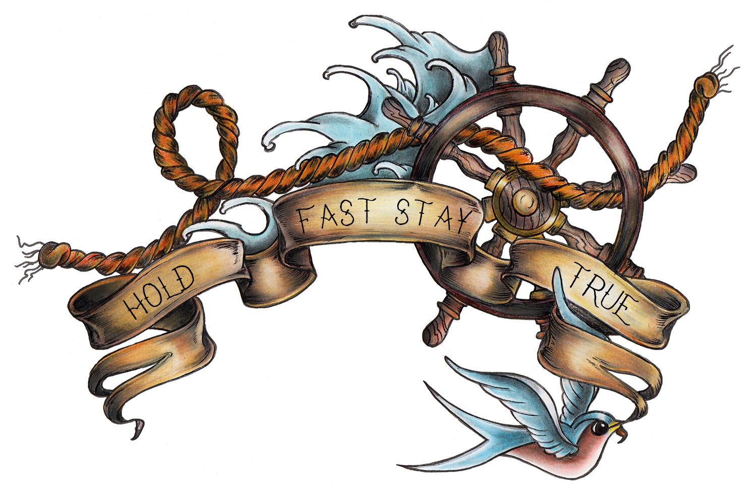 Old School Ship Wheel Tattoo Download - Nautical Ship Tattoo Old School - Free Transparent PNG Clipart Images Download. - Tattoo Transparent PNG Free Download