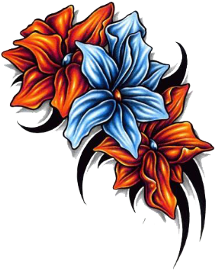 Old School Flower Sleeve Tattoos For Women Dave Grohl - Tatto Full Color Png - Free Transparent PNG Clipart Images Download. - Tattoo Transparent PNG Free Download