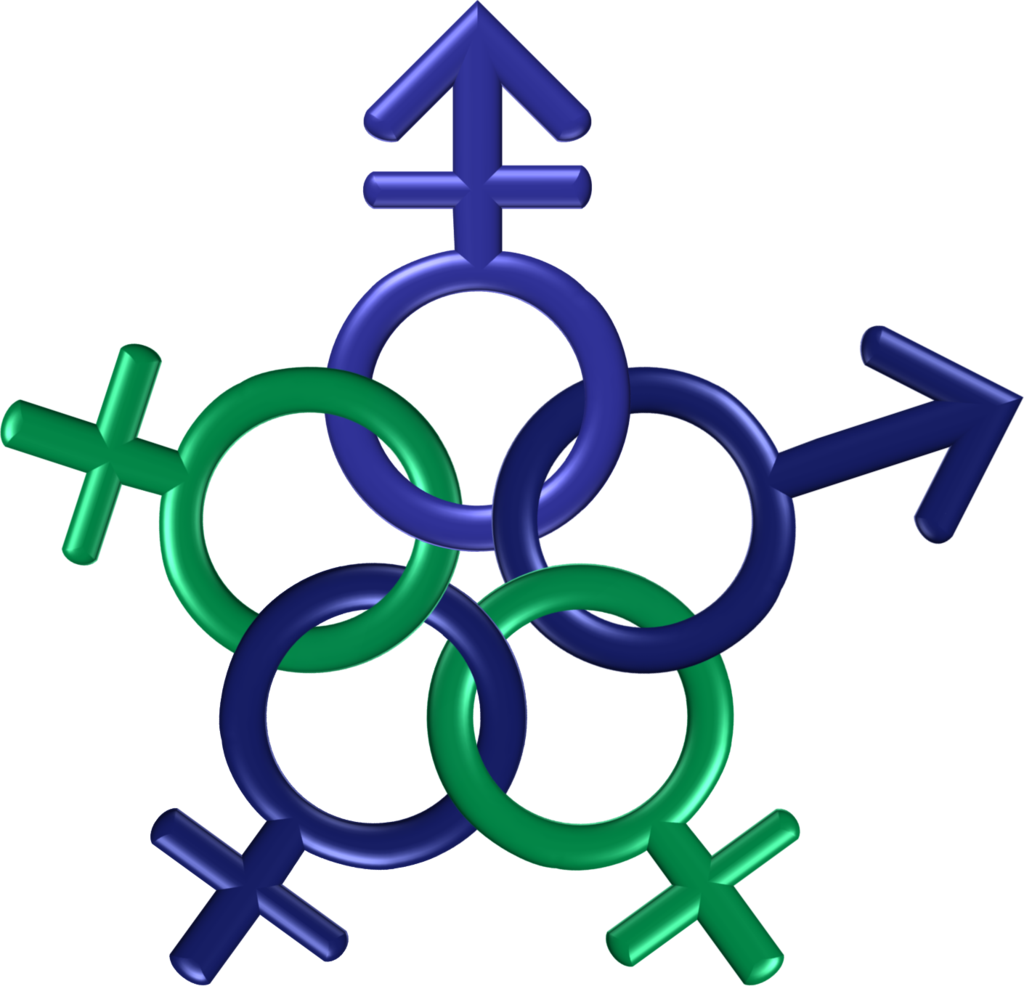 Circle Five Genders Blue Green Indigo 1 By Happyare - Bisexual Tattoos Symbols - Free Transparent PNG Clipart Images Download. - Tattoo Transparent PNG Free Download