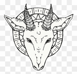 Capricorn Head Tattoo Design - Satanic Goat Head Png - Free Transparent PNG Clipart Images Download. - Tattoo Transparent PNG Free Download
