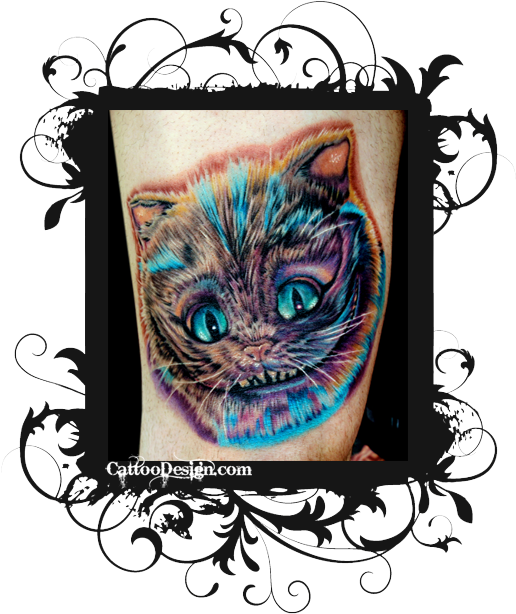 My Cheshire Cat Tattoo Design - Tribal Cat Tattoo For Womens - Free Transparent PNG Clipart Images Download. - Tattoo Transparent PNG Free Download