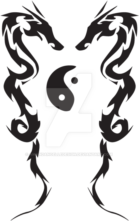 Tribal Love And Dragon Tattoo By Amandanoelledesign - Tribal Love Tattoo - Free Transparent PNG Clipart Images Download. - Tattoo Transparent PNG Free Download