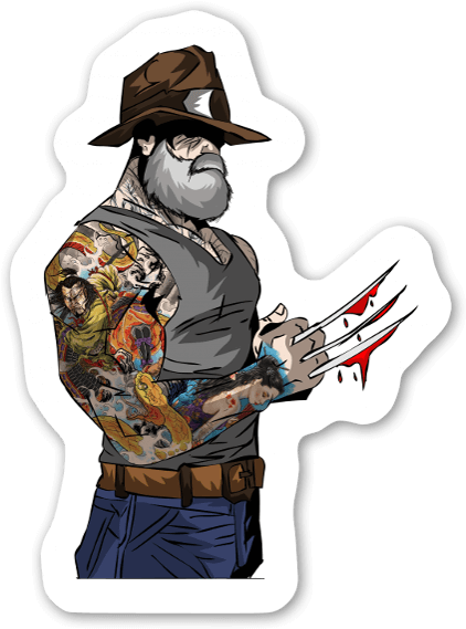 Tattooed Lumberjack Sticker - Leñador Png Transparent PNG - 454x600 - Free Download on - Tattoo Transparent PNG Free Download