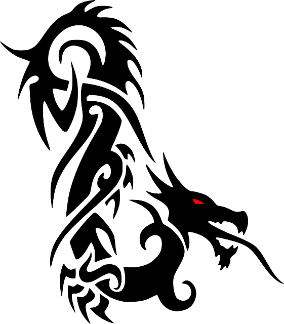 Fantasy Black, Dragon, Animal, Mystic, Creature, Fantasy - Tribal Tattoo - Free Transparent PNG Clipart Images Download. - Tattoo Transparent PNG Free Download