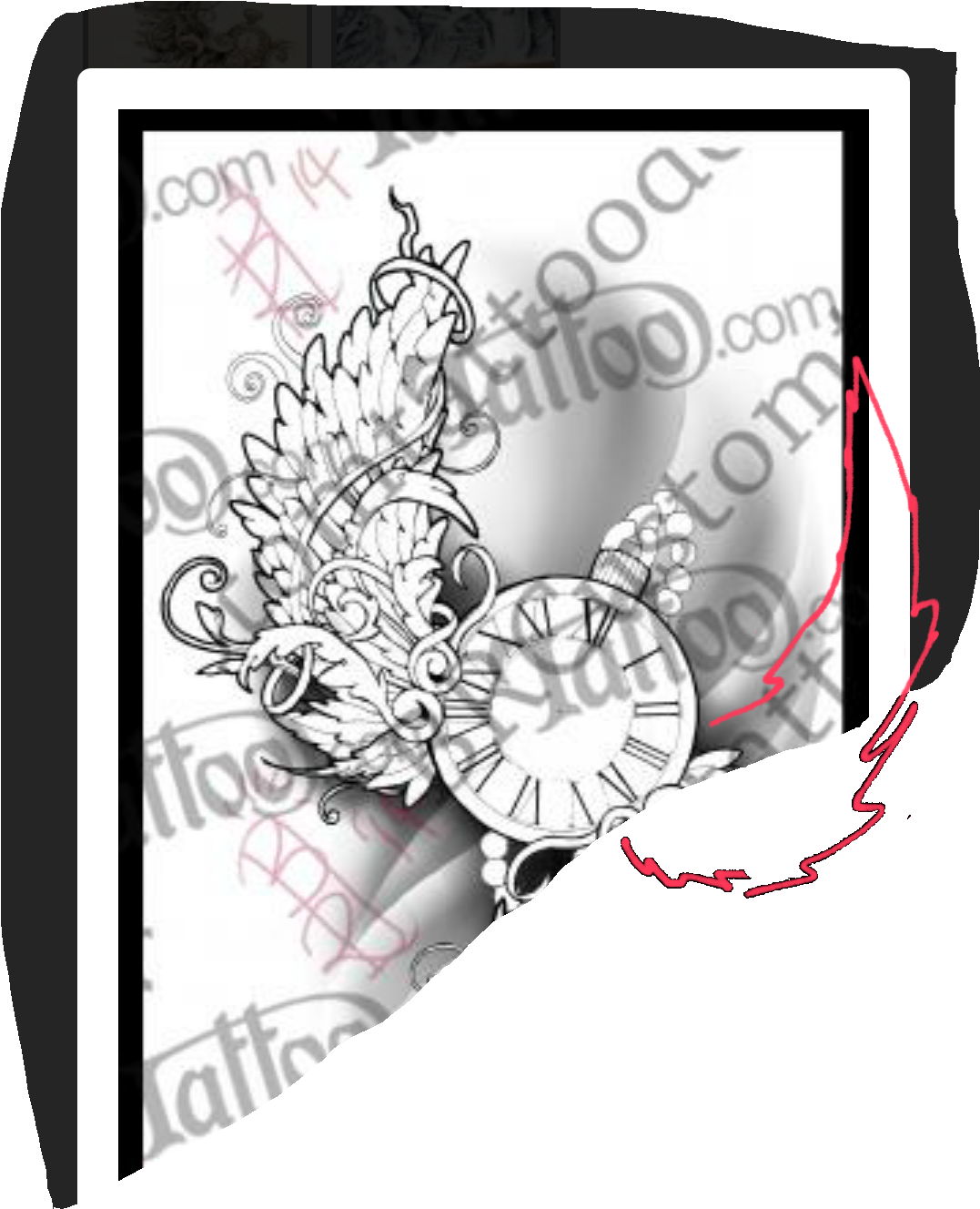 Pocket Watch With Wings But One Wings Different To - Tattoo - Free Transparent PNG Clipart Images Download. - Tattoo Transparent PNG Free Download