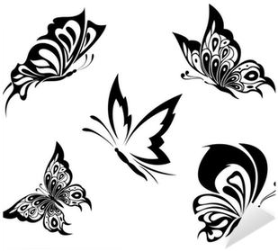 Black White Butterflies Of A Tattoo Sticker • Pixers® - Tattoo - Free Transparent PNG Clipart Images Download. - Tattoo Transparent PNG Free Download