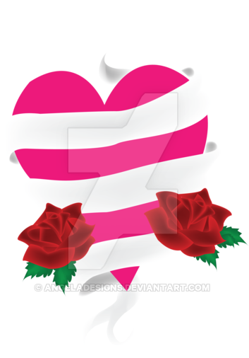 Tattoo Heart With Banner And Roses Vector By Angeladesigns - Rose - Free Transparent PNG Clipart Images Download. - Tattoo Transparent PNG Free Download