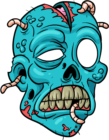 Zombie Stickers Messages Sticker-3 - Cartoon Zombie Tattoo - Free Transparent PNG Clipart Images Download. - Tattoo Transparent PNG Free Download