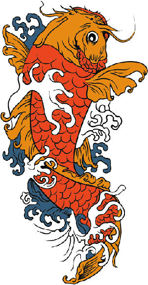 Fish Tattoos Png Transparent Images - Fancy Koi Shower Curtain - Free Transparent PNG Clipart Images Download. - Tattoo Transparent PNG Free Download