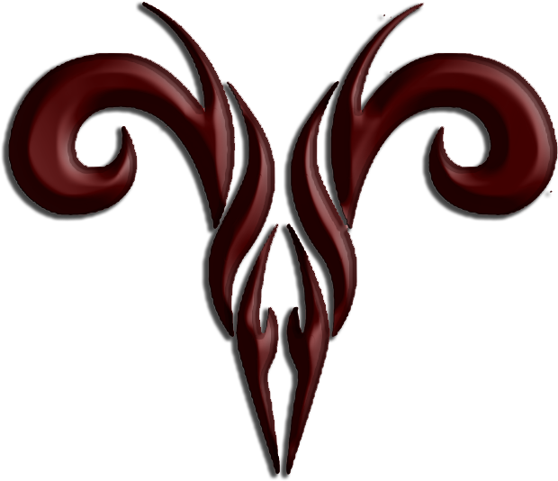 Tribal Brown Ink Aries Tattoo Design - Aries Sign Tribal Tattoo - Free Transparent PNG Clipart Images Download. - Tattoo Transparent PNG Free Download