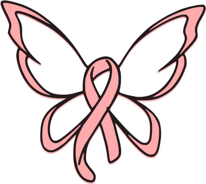 Breast Cancer Ribbon Butterfly Svg Cut File - Breast Cancer Ribbon Butterfly Tattoo - Free Transparent PNG Clipart Images Download. - Tattoo Transparent PNG Free Download