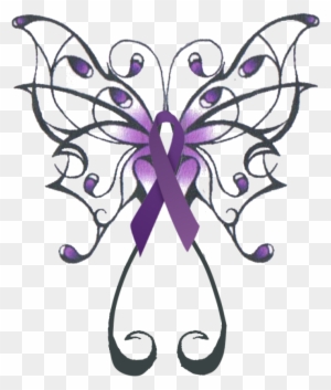 Cervical Cancer Ribbon Clip Art - Butterfly Tattoos - Free Transparent PNG Clipart Images Download. - Tattoo Transparent PNG Free Download